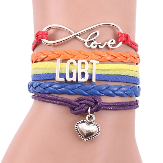 Pride LGBT Rainbow Bracelet Infinity Love Friendship