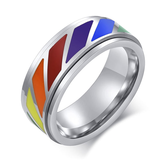 Spinning LGBTQ Rainbow Ring