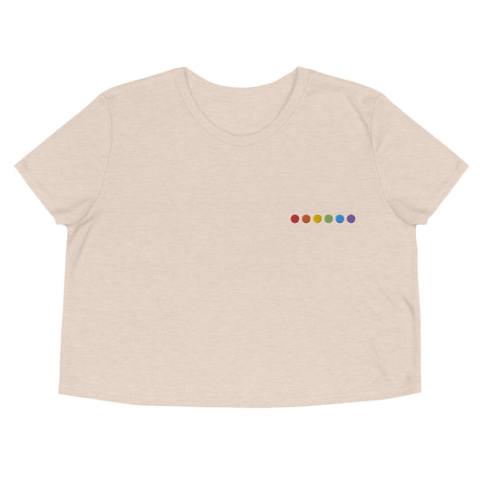 Rainbow Dots Embroidered Crop Top